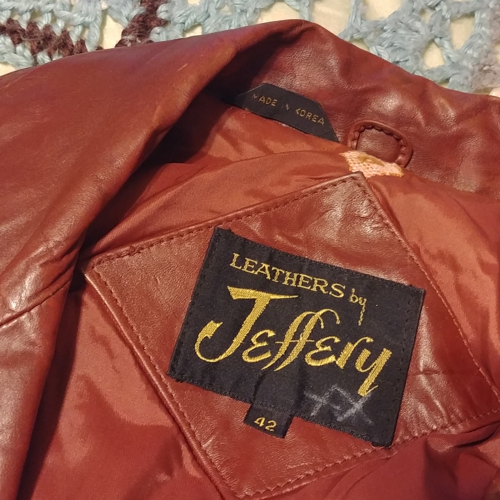 Burgundy vintage leather jacket